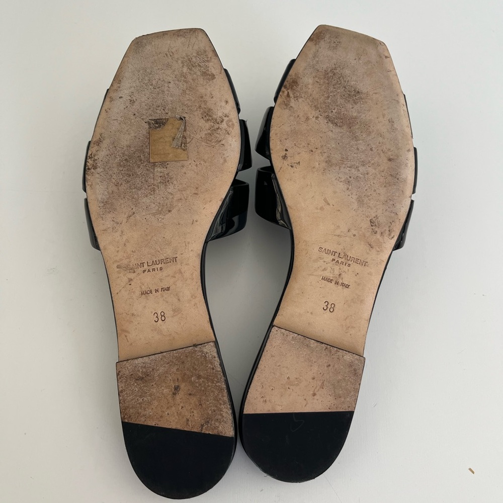 Auth SAINT LAURENT Patent Leather Sandals - Picture 7 of 8